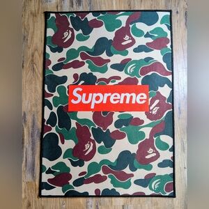 Supreme Camouflage Rug with Red Logo